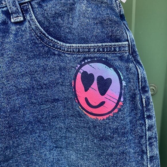 Justice Girls High Rise Icon Destructed Denim Skirt, Size XL 16/18 - Picture 2 of 7